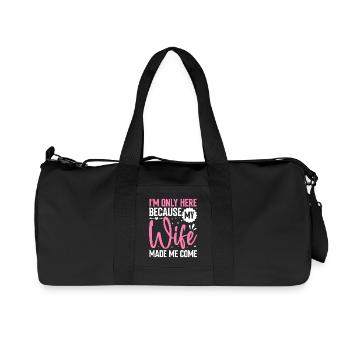 Funny Husband Saying Motif with Humor - Recycled Canvas Sports Bag by Stanley/Stella - black - Front