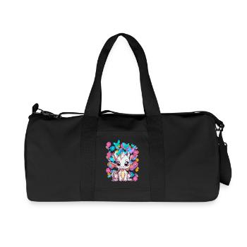 Retro Dragon Child Kids 80s 90s Vintage Baby - Recycled Canvas Sports Bag by Stanley/Stella - black - Front