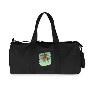 palmier rétro - Sac de sport en toile recyclée Stanley/Stella - noir - Devant