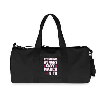 National Women's History Month 2025 Embrace Equity - Recycled Canvas Sports Bag by Stanley/Stella - black - Front