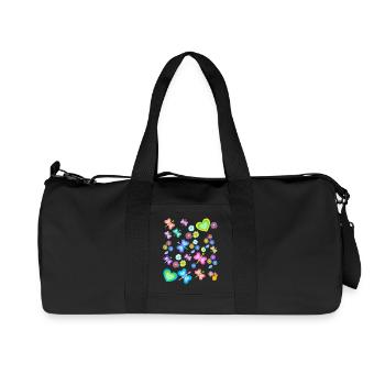 Spring Summer Kids Child Baby Butterflies - Recycled Canvas Sports Bag by Stanley/Stella - black - Front
