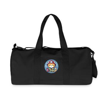 Feuerwehrmann Katze - Recycelte Canvas-Sporttasche von Stanley/Stella - Schwarz - Vorne