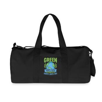 Green Hearts clean commence un joyeux jour de la terre - Sac de sport en toile recyclée Stanley/Stella - noir - Devant