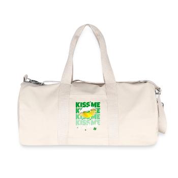 St. Patrick's Day Kiss Me I m Drunk Saying Funny - Recycled Canvas Sports Bag by Stanley/Stella - natural - Front