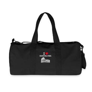 I Love Barcelona Spain Cool Heart Flag Colosseum - Recycled Canvas Sports Bag by Stanley/Stella - black - Front