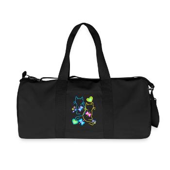 Chat Chats Chaton Enfants Enfant Bébé Printemps - Sac de sport en toile recyclée Stanley/Stella - noir - Devant