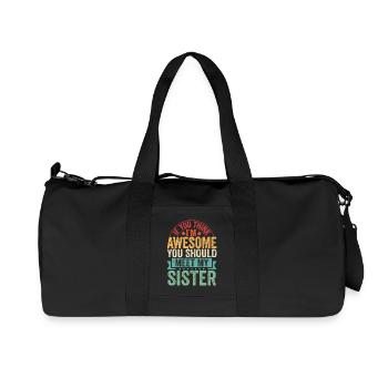 Wenn du mich magst, triff meine Schwester - Recycelte Canvas-Sporttasche von Stanley/Stella - Schwarz - Vorne