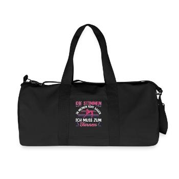 Turnen Mädchen Gymnastik Turnanzug Turnerin - Recycelte Canvas-Sporttasche von Stanley/Stella - Schwarz - Vorne