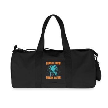 Track And Field Athletes Hurdle Now Break Later - Recycled Canvas Sports Bag by Stanley/Stella - black - Front