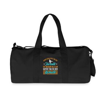 Turnen Mädchen Gymnastik Turnanzug Turnerin - Recycelte Canvas-Sporttasche von Stanley/Stella - Schwarz - Vorne