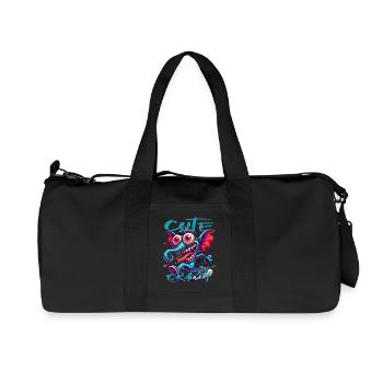 Style de bande dessinée éléphant mignon mais fou - Sac de sport en toile recyclée Stanley/Stella - noir - Devant
