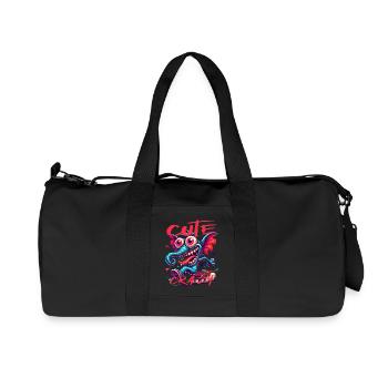 Style de bande dessinée éléphant mignon mais fou - Sac de sport en toile recyclée Stanley/Stella - noir - Devant