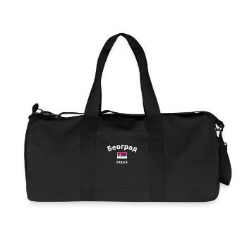 Belgrade Belgrade Serbia Serbia Flag - Recycled Canvas Sports Bag by Stanley/Stella - black - Front