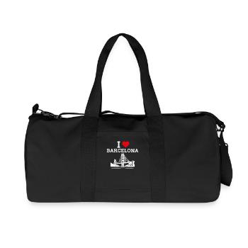 I Love Barcelona Cool Heart Flag Golden Gate Lover - Recycled Canvas Sports Bag by Stanley/Stella - black - Front