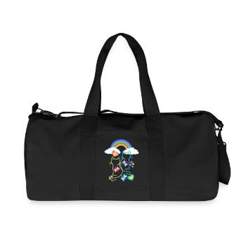 Rainbow Spring Summer Cats Cat Kids - Recycled Canvas Sports Bag by Stanley/Stella - black - Front