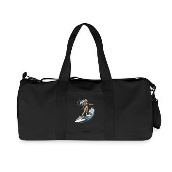 Graphique de surfeuse - Sac de sport en toile recyclée Stanley/Stella - noir - Devant