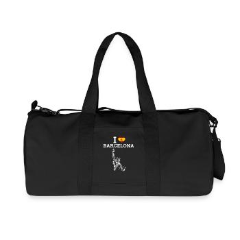 J’aime Barcelone Statue Espagne Lover Coeur Drapeau - Sac de sport en toile recyclée Stanley/Stella - noir - Devant