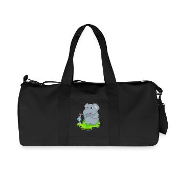 Elefant Angler Fisch Angeln - Recycelte Canvas-Sporttasche von Stanley/Stella - Schwarz - Vorne