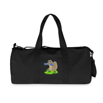 Biber Boxer Boxhandschuhe Boxen - Recycelte Canvas-Sporttasche von Stanley/Stella - Schwarz - Vorne