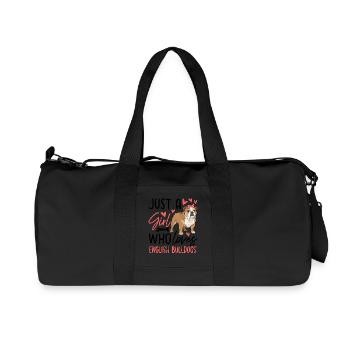 Juste une fille qui aime les bouledogues anglais - Sac de sport en toile recyclée Stanley/Stella - noir - Devant