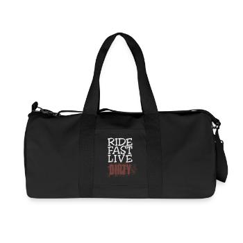 RIDE FAST LIVE DIRTY – Mountain Bike - Motocross - Recycled Canvas Sports Bag by Stanley/Stella - black - Front