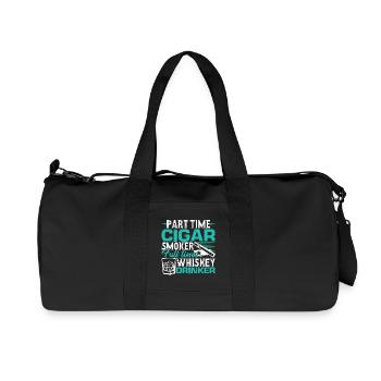 Cigar Smoking Part Time Cigar Smoker - Recycled Canvas Sports Bag by Stanley/Stella - black - Front