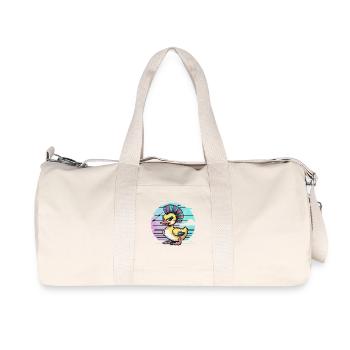Punk duck avec mohawk arc-en-ciel devant - Sac de sport en toile recyclée Stanley/Stella - blanc naturel - Devant