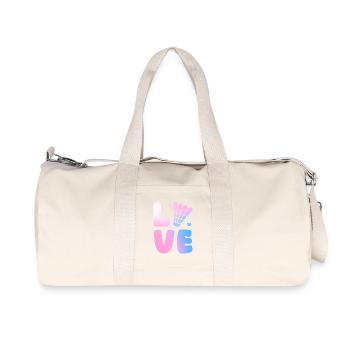 Federball Badminton - Recycelte Canvas-Sporttasche von Stanley/Stella - Naturweiß - Vorne