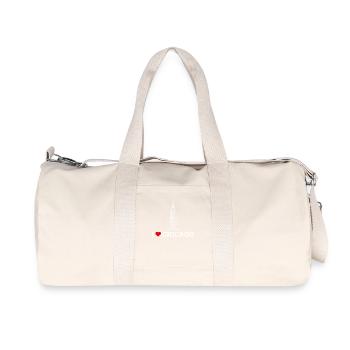 I Love Chicago Heart Empire Lover USA Flag Estate - Recycelte Canvas-Sporttasche von Stanley/Stella - Naturweiß - Vorne