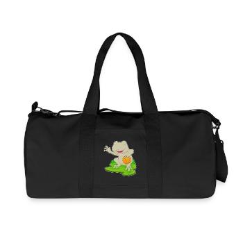 Frosch Basketballspieler Basketball - Recycelte Canvas-Sporttasche von Stanley/Stella - Schwarz - Vorne