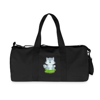 Wolf Yoga Fitness Meditation - Recycled Canvas Sports Bag by Stanley/Stella - black - Front