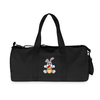 Hase Cupcake - Recycelte Canvas-Sporttasche von Stanley/Stella - Schwarz - Vorne