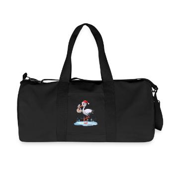 Christmas Stork With Baby Birth Christmas Joy - Recycled Canvas Sports Bag by Stanley/Stella - black - Front