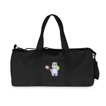 Hippopotamus Tennis Rackets - Recycled Canvas Sports Bag by Stanley/Stella - black - Front