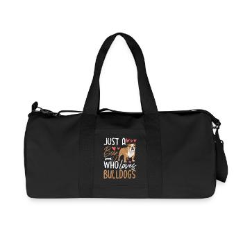 Just A Boy Who Loves Bulldogs - Recycled Canvas Sports Bag by Stanley/Stella - black - Front