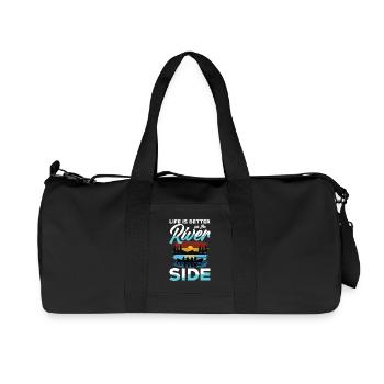 La vie est meilleure sur la rivière avec le rafting - Sac de sport en toile recyclée Stanley/Stella - noir - Devant