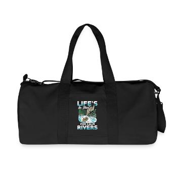 Das Leben Ist Zu Kurz Für Ruhige Flüsse Rafting - Recycelte Canvas-Sporttasche von Stanley/Stella - Schwarz - Vorne