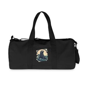 Robbe - Recycelte Canvas-Sporttasche von Stanley/Stella - Schwarz - Vorne