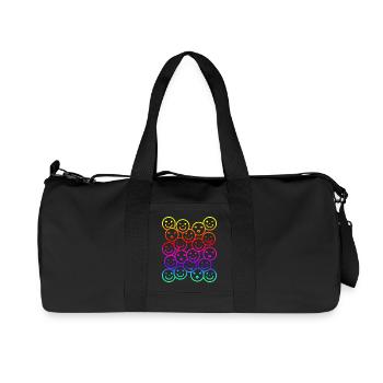 Colorful funny faces with rainbow gradient - Recycled Canvas Sports Bag by Stanley/Stella - black - Front