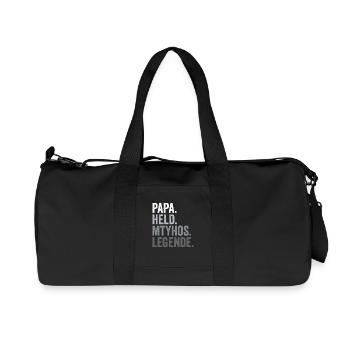 Papa Held Mythos Legende Vater Vatertag - Recycelte Canvas-Sporttasche von Stanley/Stella - Schwarz - Vorne