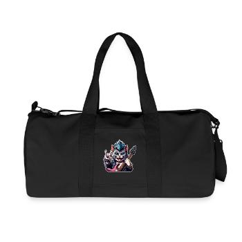 Katze Rock and Roll Gitarrist E Gitarre - Recycelte Canvas-Sporttasche von Stanley/Stella - Schwarz - Vorne