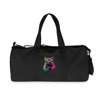 Wombat Australien Beuteltier Süßer Wombat - Recycelte Canvas-Sporttasche von Stanley/Stella - Schwarz - Vorne