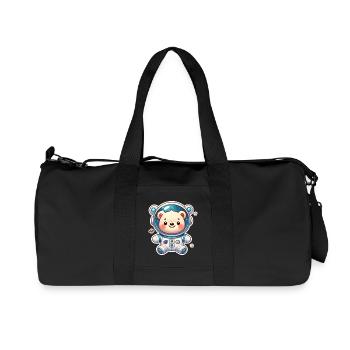 Ours en peluche astronaute - Sac de sport en toile recyclée Stanley/Stella - noir - Devant