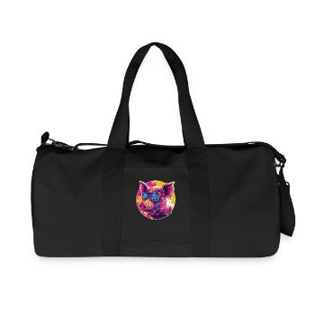 Cochon cool avec lunettes de soleil - Sac de sport en toile recyclée Stanley/Stella - noir - Devant
