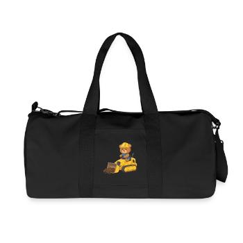 Teddy Bear Construction Worker - Recycled Canvas Sports Bag by Stanley/Stella - black - Front