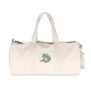 Lustiger Frosch kifft: Cannabis und Quak pur - Recycelte Canvas-Sporttasche von Stanley/Stella - Naturweiß - Vorne