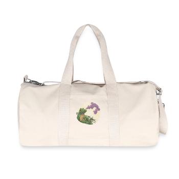 Weed‑rauchender Froschkönig: Stoned Quak - Recycelte Canvas-Sporttasche von Stanley/Stella - Naturweiß - Vorne