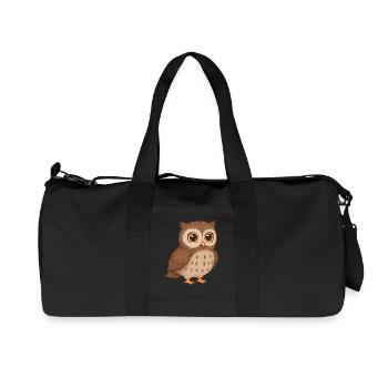 Animal Cartoon Owl - Recycled Canvas Sports Bag by Stanley/Stella - black - Front