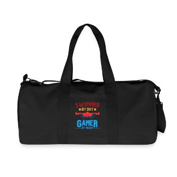 Nageurs le jour, joueurs la nuit - Sac de sport en toile recyclée Stanley/Stella - noir - Devant