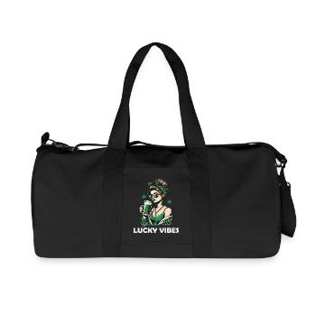Saint-Patrick Lucky Vibes Femme avec de la bière - Sac de sport en toile recyclée Stanley/Stella - noir - Devant